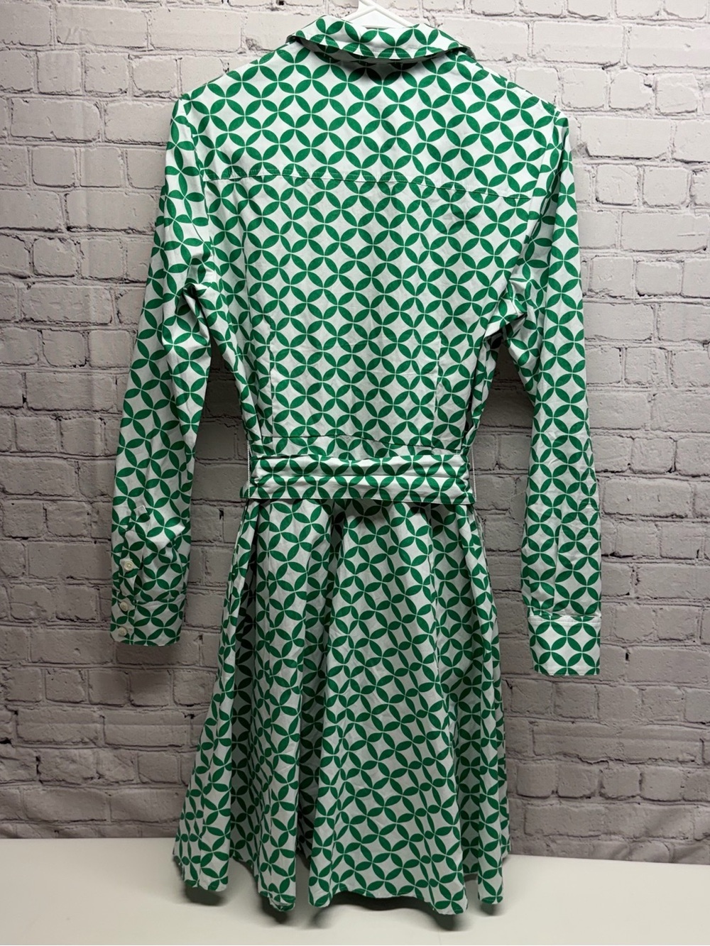 Boden Green Geometric  Shirt Dress size 8R - Picture 4 of 14